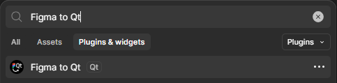 Searching for Figma to Qt in Plugins and widgets.