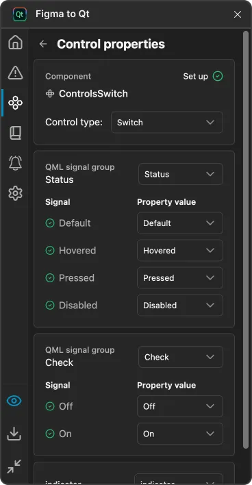 Switch properties.