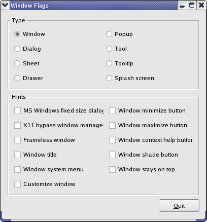 Screenshot of the Controller Window