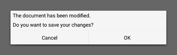 A native informative message dialog