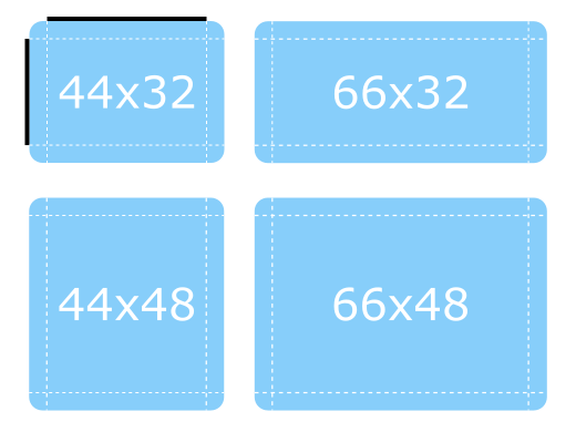 Examples of 9-patch image resized showing stretchable areas