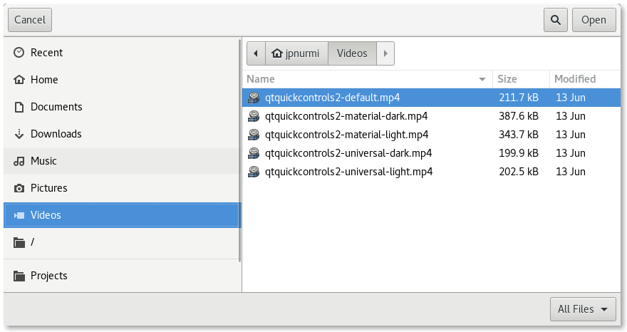 The file dialog type allow dialogs to copy the native look and feel of the platform