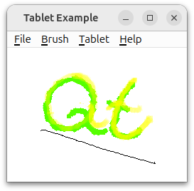Application displaying a drawing area
