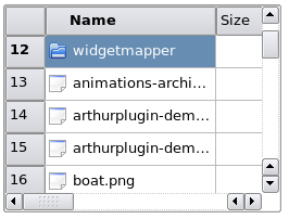 Directory displaying its contents as a table