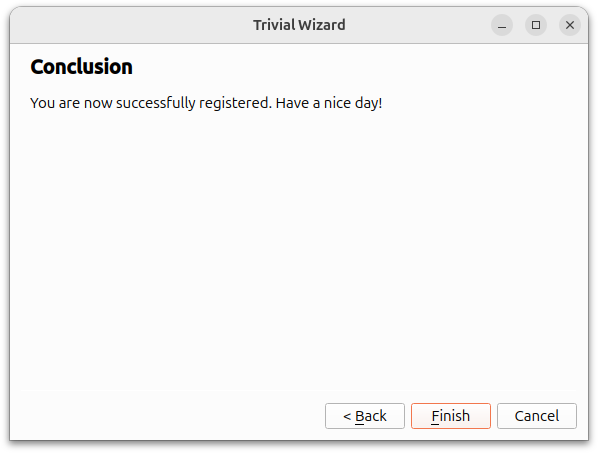 Conclusion wizard page