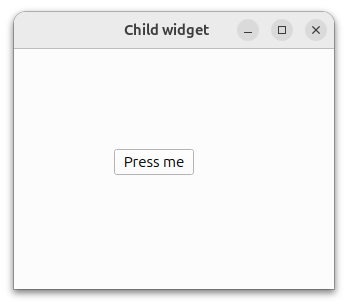 Window with a button as its child