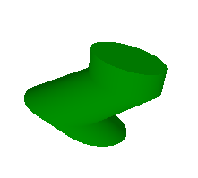 Bent cylinder with custom vertex shader