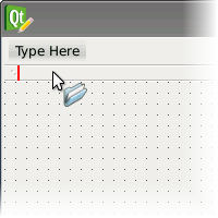 Screenshot showing cursor adding a toolbar with drag and drop