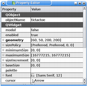 Screenshot of "Property Editor" showing the properties, and settings used for an object