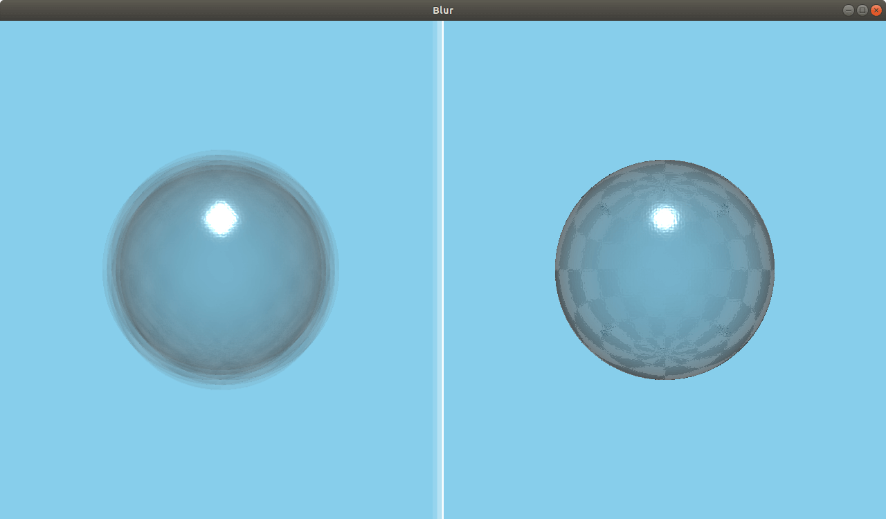 Scene comparison showing blur effect