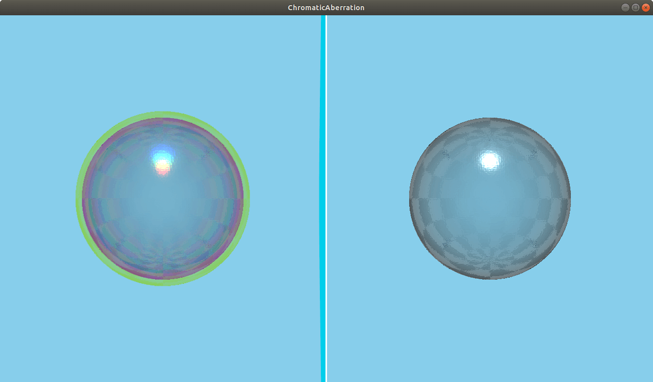 Scene comparison showing chromatic aberration effect