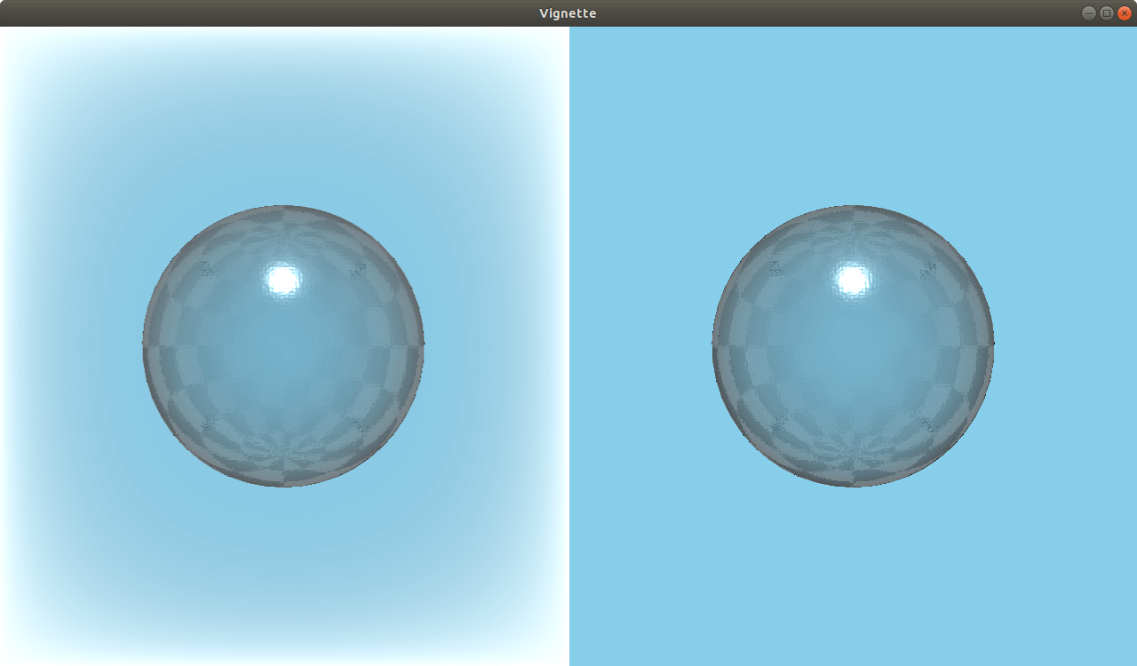 Scene comparison showing vignette effect