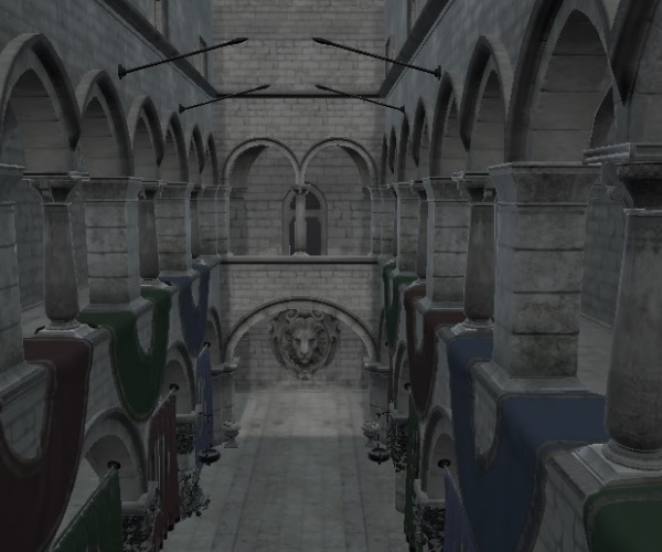 Scene demonstrating color grading with lookup table