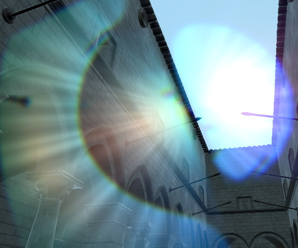 Scene demonstrating lens flare effect