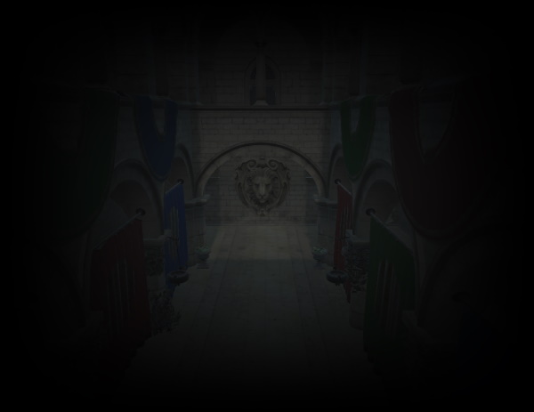 Stone hallway with vignette strength set to 10