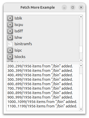Application that fetches and adds more items into the view model