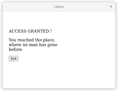 Page displaying Access Granted message