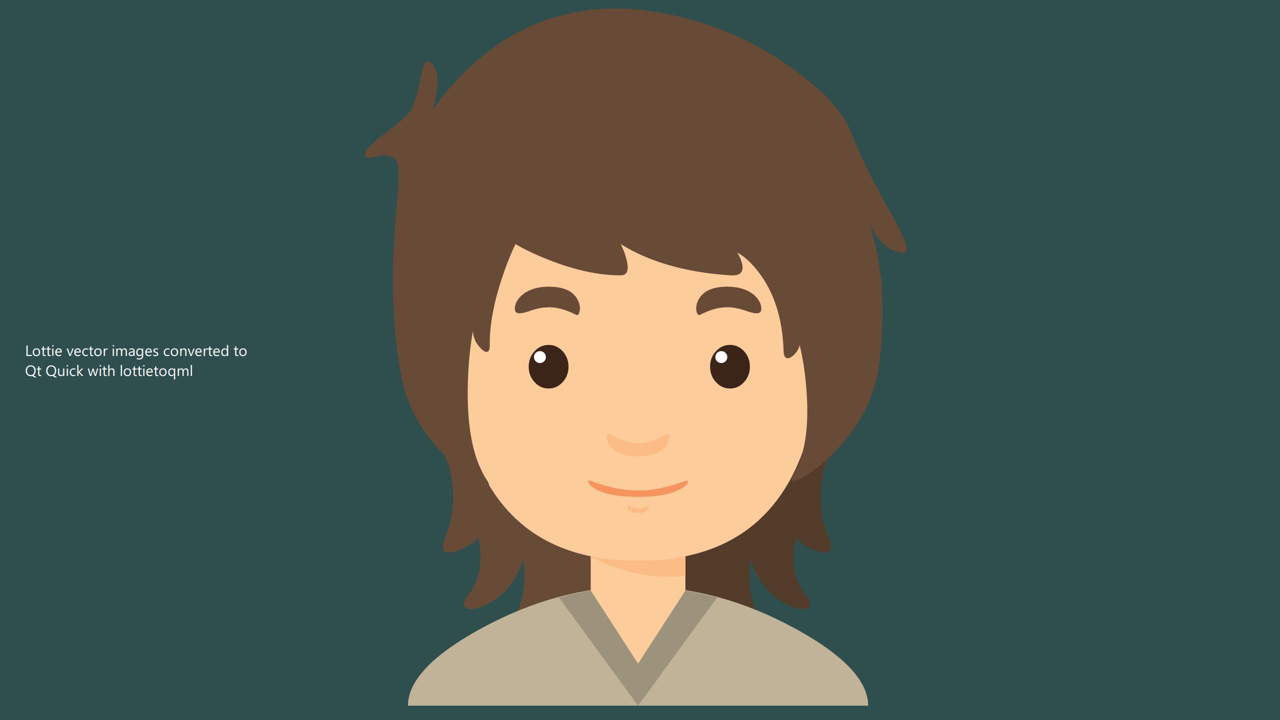 Zoomed view of single animated vector graphic