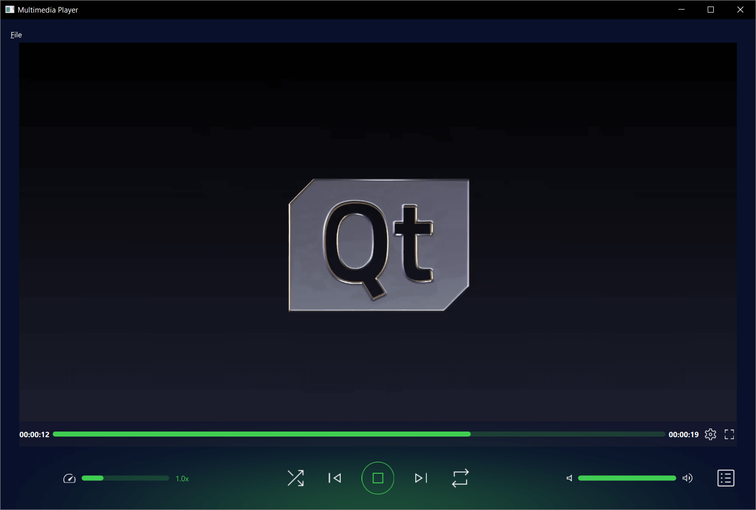 Multimedia application playing audio