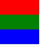 Three colored rectangles stacked in a ListView