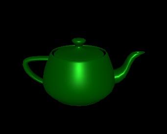 Green teapot with direct RGB color values