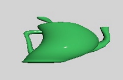 Teapot with vertices transformed by custom material