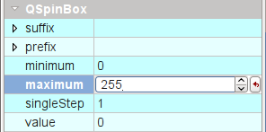 Screenshot showing option to change minimum and maximum value that can be entered in the spinbox