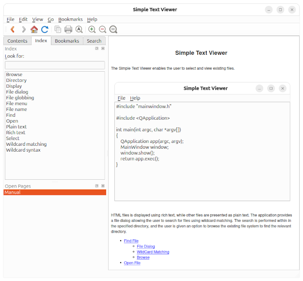 Screenshot of Simple Text Viewer Example UI.