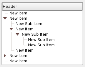 Tree view with styled branches