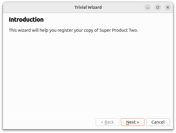 Introduction wizard page