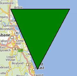 Green triangle on a map