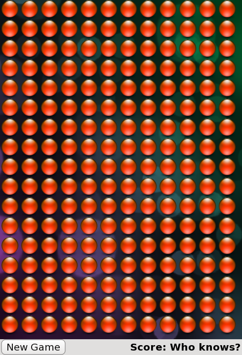 Game canvas populated with a grid of blocks