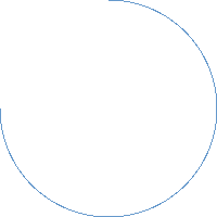 Nearly complete circular arc drawn from start point to end point