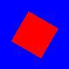Red square rotated 30 degrees inside a blue square