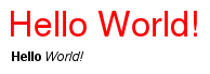 Markdown styling to show Hello in bold and World in italics