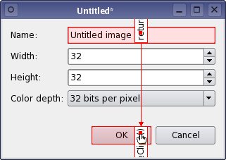Screenshot of Qt Widgets Designer connection mode showing the connection of signals between two widgets