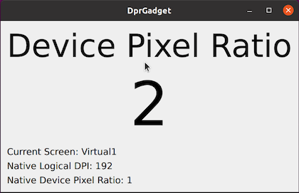 DprGadget showing device pixel ratio and native DPI values