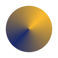 Circle with a conical gradient sweeping from yellow through blue and back to yellow