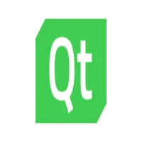 Green Qt logo stretched taller to fit a custom width and height