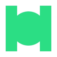Two green bars and a green circle filled together into one combined shape