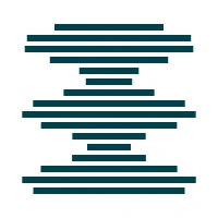 Stack of filled horizontal bars of varying widths forming an hourglass outline