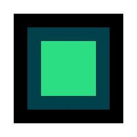Concentric filled squares in black, dark teal, and green