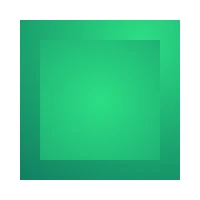 Green square filled with a radial gradient fading to dark teal at the edges