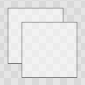 Two overlapping white rectangles rendered as a layer without alpha blending artifacts