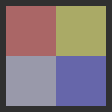 Four colored squares in a grid with no spacing