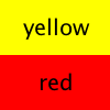 Two color blocks labeled yellow and red generated by the image provider