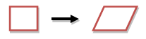 Square skewed into parallelogram