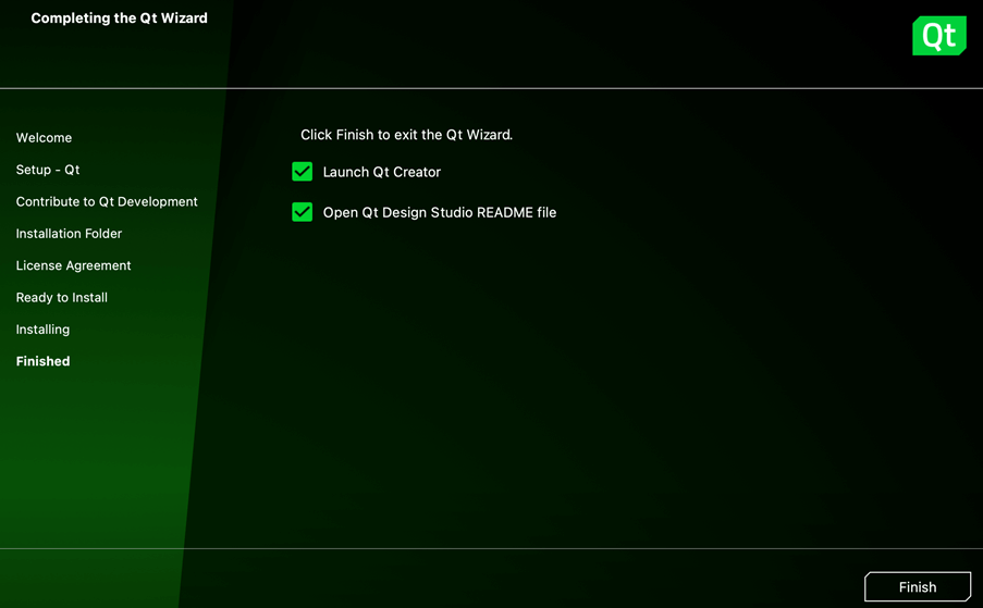 Qt Wizard completion with Launch Qt Creator option