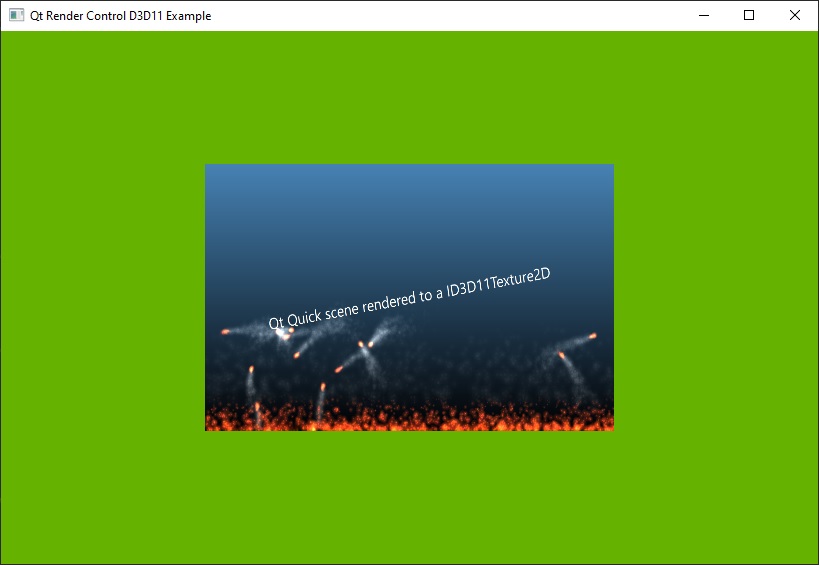 Qt Quick scene with particle effects rendered to a Direct3D 11 texture