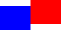 Blue and red rectangles, with red translated 20 pixels upward